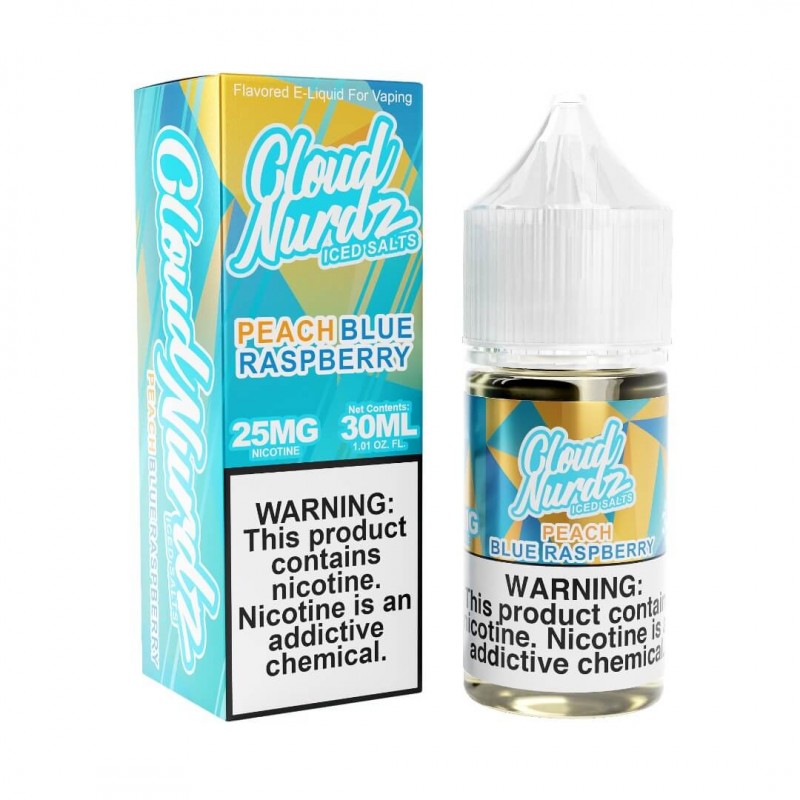 Cloud Nurdz Iced Salts Peach Blue Raspberry eJuice