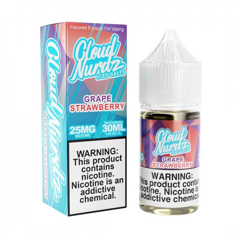 Cloud Nurdz Iced Salts Grape Strawberry eJuice