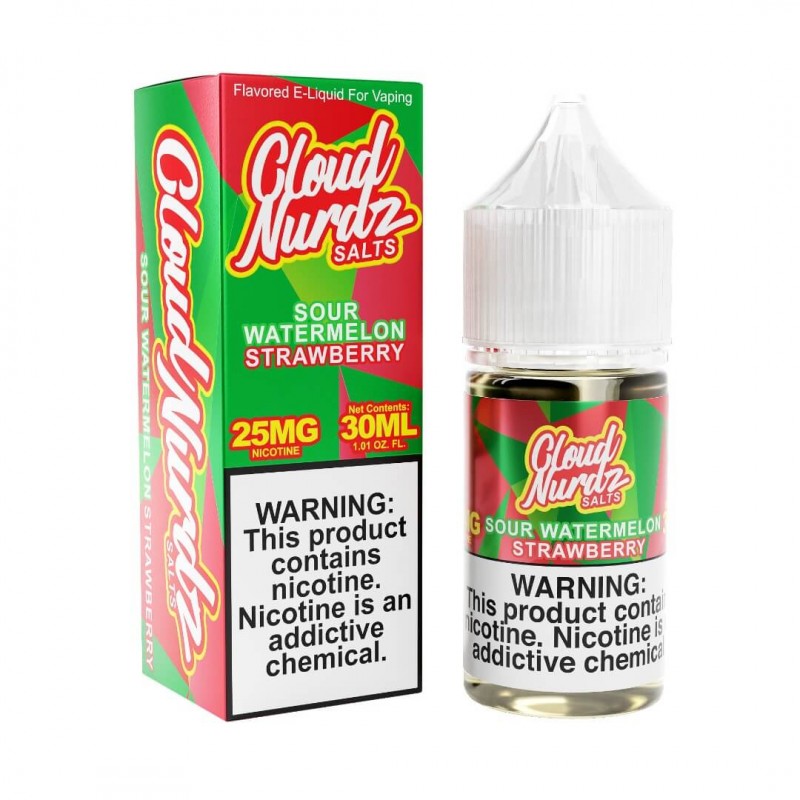 Cloud Nurdz Salts Sour Watermelon Strawberry eJuice